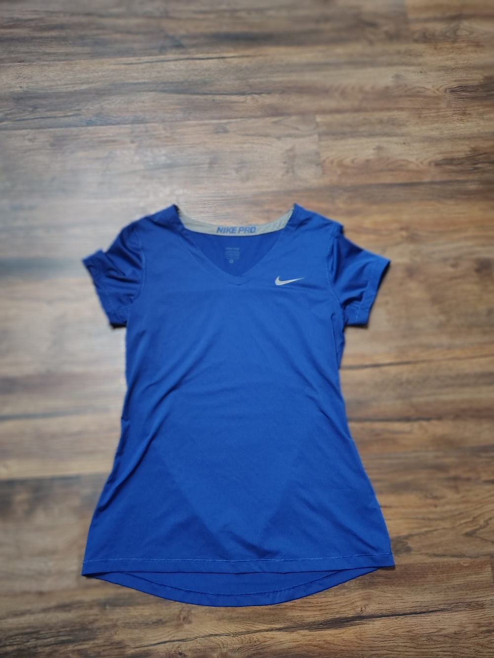 Nike Pro Women's Blue V-Neck Performance Top
